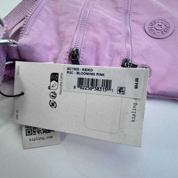 Kipling Keiko Mini Crossbody Bag Blooming Pink Lightweight Nylon - Picture 7 of 10